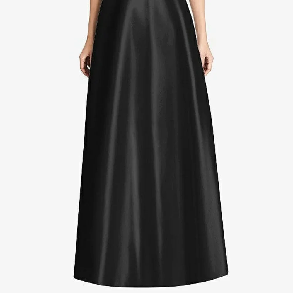 Alfred Sung 748...Strapless A-Line Satin Dress with Pockets....Black...Sz 18 - Picture 2 of 7